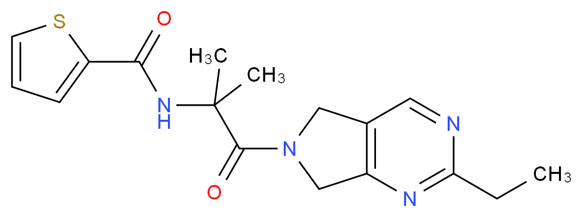 N-[2-(2-ethyl-5,7-dihydro-6H-pyrrolo[3,4-d]pyrimidin-6-yl)-1,1-dimethyl-2-oxoethyl]thiophene-2-carboxamide_分子结构_CAS_)