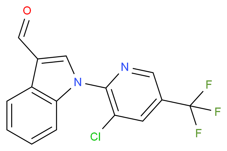 1-[3-Chloro-5-(trifluoromethyl)-2-pyridinyl]-1H-indole-3-carbaldehyde_分子结构_CAS_)