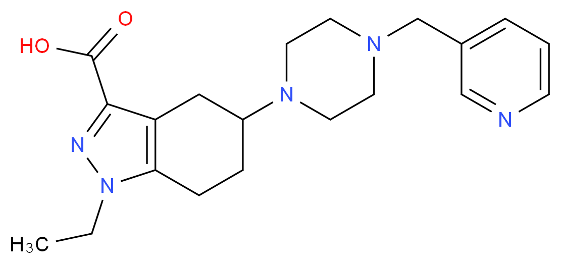 1-ethyl-5-[4-(pyridin-3-ylmethyl)piperazin-1-yl]-4,5,6,7-tetrahydro-1H-indazole-3-carboxylic acid_分子结构_CAS_)
