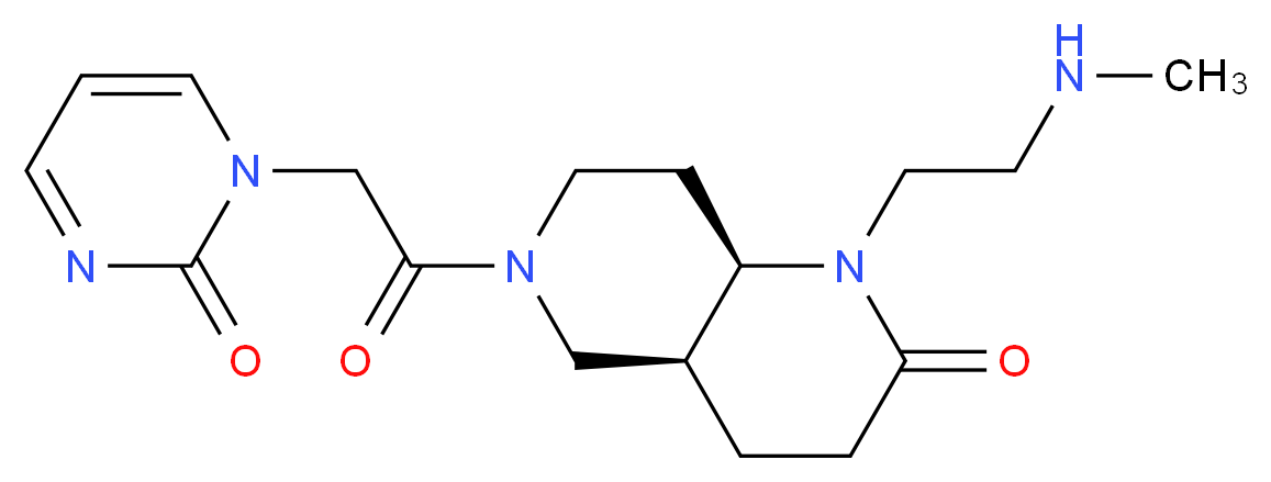 (4aS*,8aR*)-1-[2-(methylamino)ethyl]-6-[(2-oxopyrimidin-1(2H)-yl)acetyl]octahydro-1,6-naphthyridin-2(1H)-one_分子结构_CAS_)