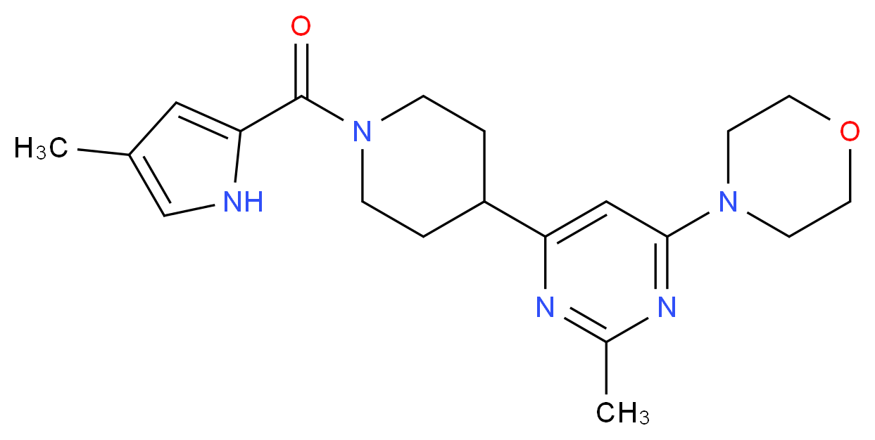 4-(2-methyl-6-{1-[(4-methyl-1H-pyrrol-2-yl)carbonyl]-4-piperidinyl}-4-pyrimidinyl)morpholine_分子结构_CAS_)