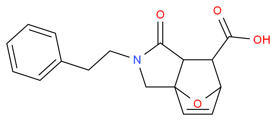 4-oxo-3-(2-phenylethyl)-10-oxa-3-azatricyclo[5.2.1.0^{1,5}]dec-8-ene-6-carboxylic acid_分子结构_CAS_77960-22-6