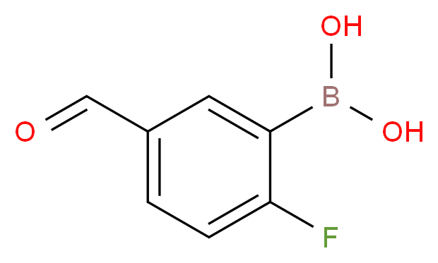 2-Fluoro-5-formylbenzeneboronic acid_分子结构_CAS_352534-79-3)