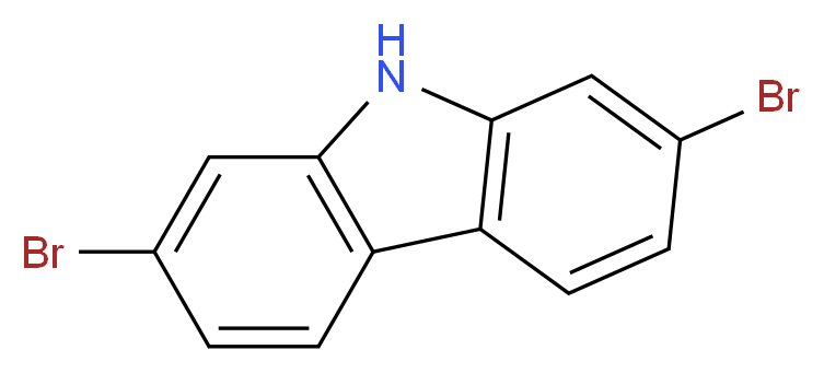 2,7-Dibromo-9H-carbazole_分子结构_CAS_136630-39-2)