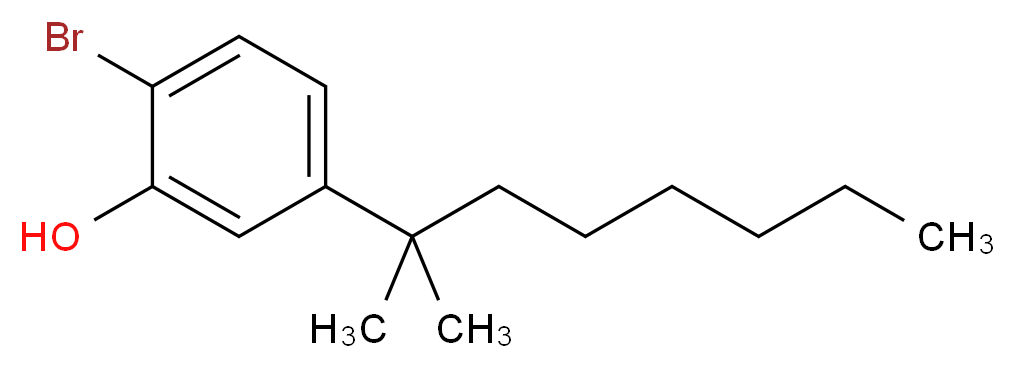 2-Bromo-5-(1,1-dimethylheptyl)phenol_分子结构_CAS_70120-14-8)
