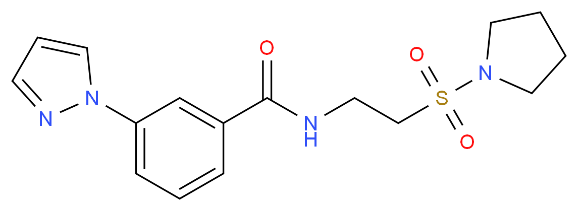 3-(1H-pyrazol-1-yl)-N-[2-(pyrrolidin-1-ylsulfonyl)ethyl]benzamide_分子结构_CAS_)