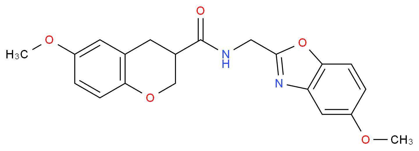 6-methoxy-N-[(5-methoxy-1,3-benzoxazol-2-yl)methyl]-3-chromanecarboxamide_分子结构_CAS_)