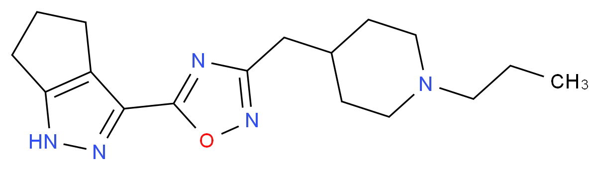 3-{3-[(1-propylpiperidin-4-yl)methyl]-1,2,4-oxadiazol-5-yl}-1,4,5,6-tetrahydrocyclopenta[c]pyrazole_分子结构_CAS_)