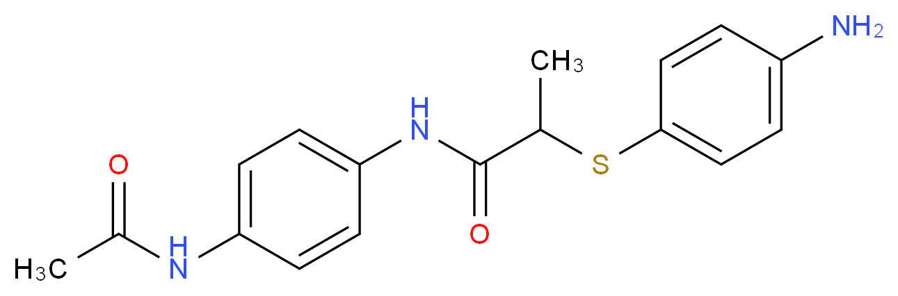 N-[4-(Acetylamino)phenyl]-2-[(4-aminophenyl)thio]-propanamide_分子结构_CAS_)
