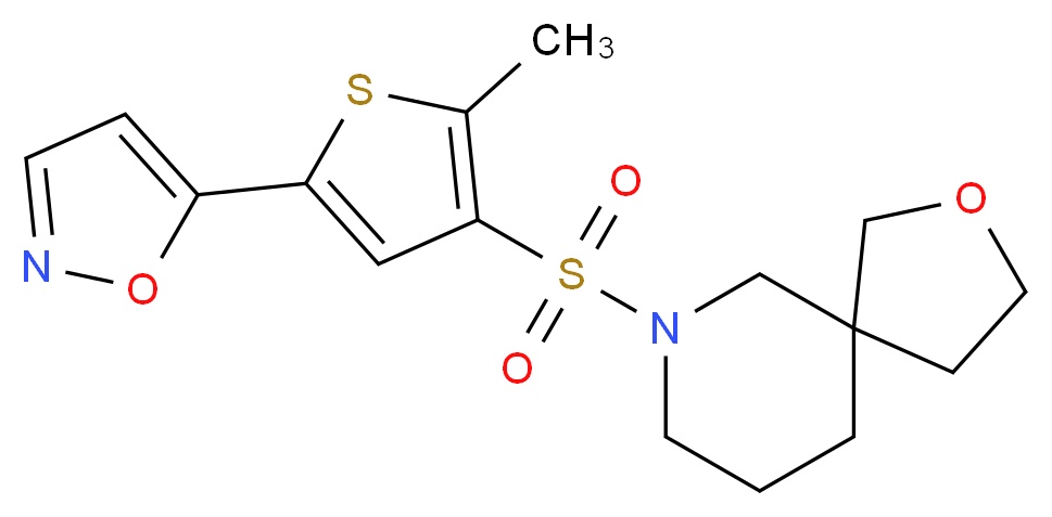 7-[(5-isoxazol-5-yl-2-methyl-3-thienyl)sulfonyl]-2-oxa-7-azaspiro[4.5]decane_分子结构_CAS_)