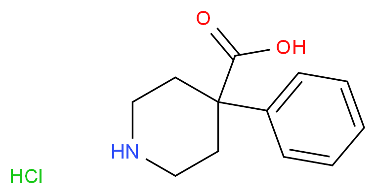4-phenylpiperidine-4-carboxylic acid hydrochloride_分子结构_CAS_53484-76-7