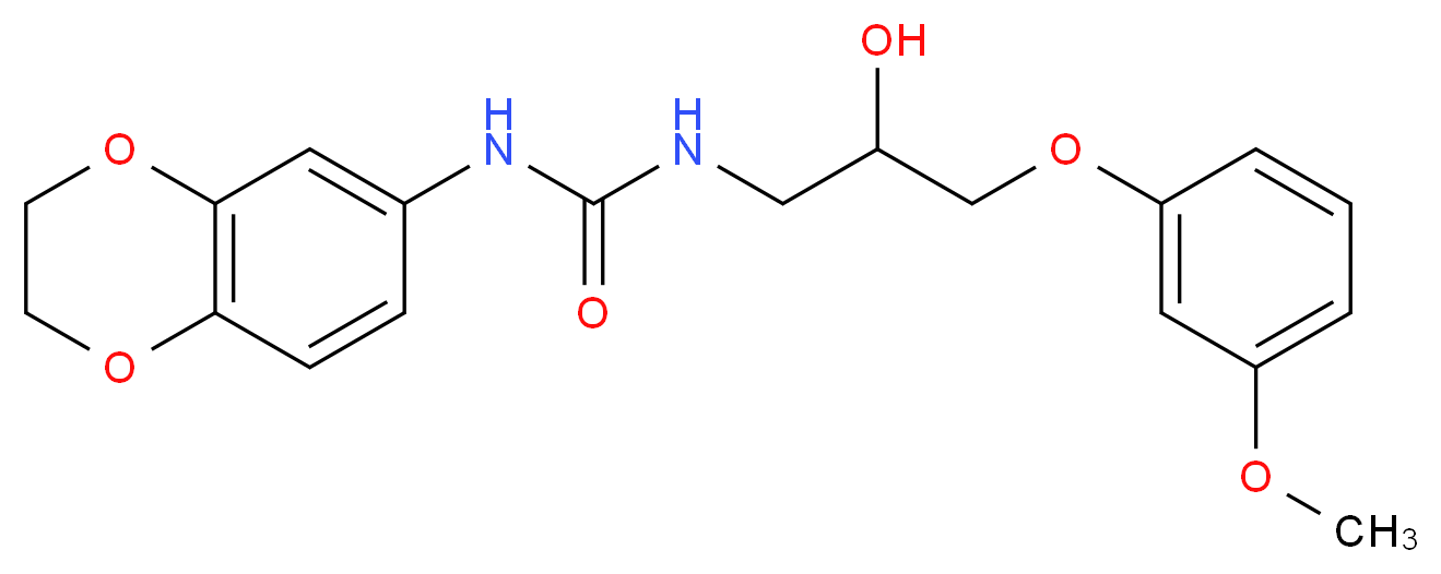 N-(2,3-dihydro-1,4-benzodioxin-6-yl)-N'-[2-hydroxy-3-(3-methoxyphenoxy)propyl]urea_分子结构_CAS_)