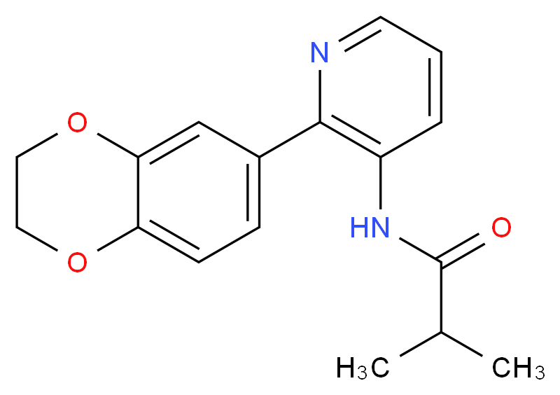 N-[2-(2,3-dihydro-1,4-benzodioxin-6-yl)pyridin-3-yl]-2-methylpropanamide_分子结构_CAS_)