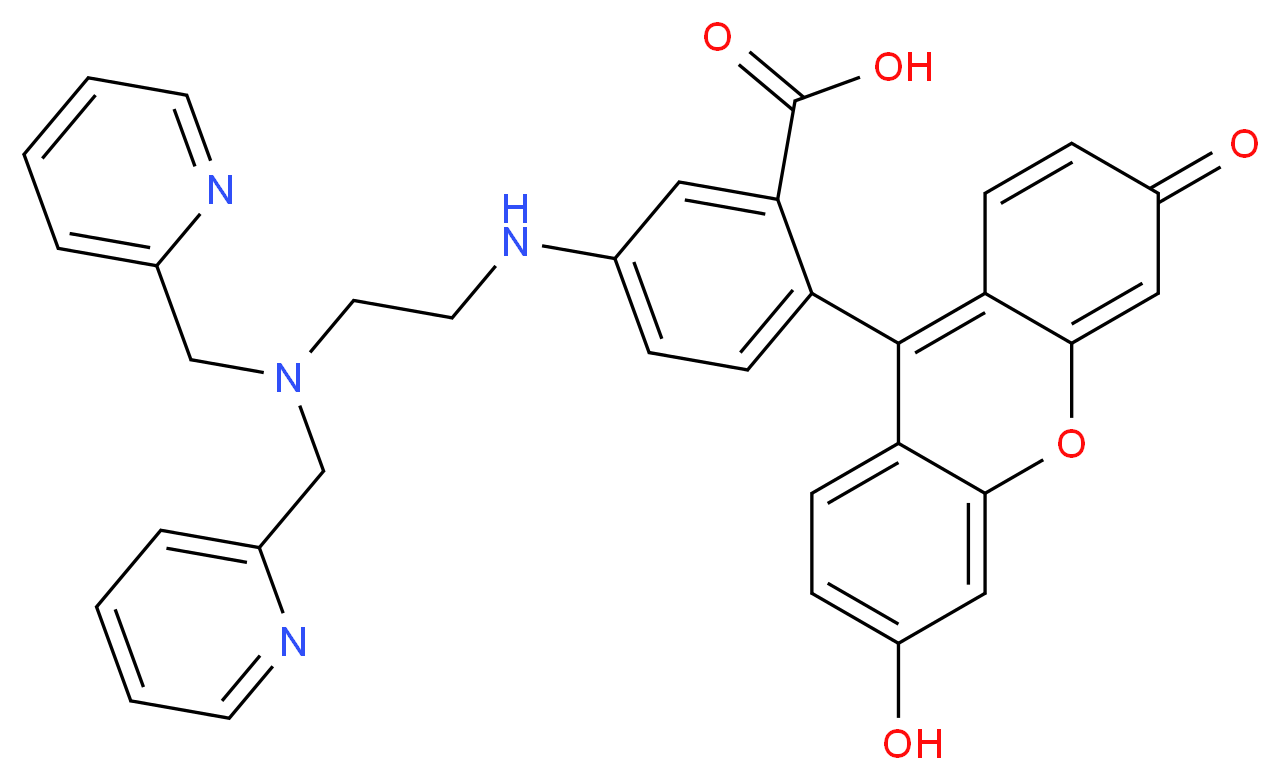 5-({2-[bis(pyridin-2-ylmethyl)amino]ethyl}amino)-2-(6-hydroxy-3-oxo-3H-xanthen-9-yl)benzoic acid_分子结构_CAS_321859-09-0