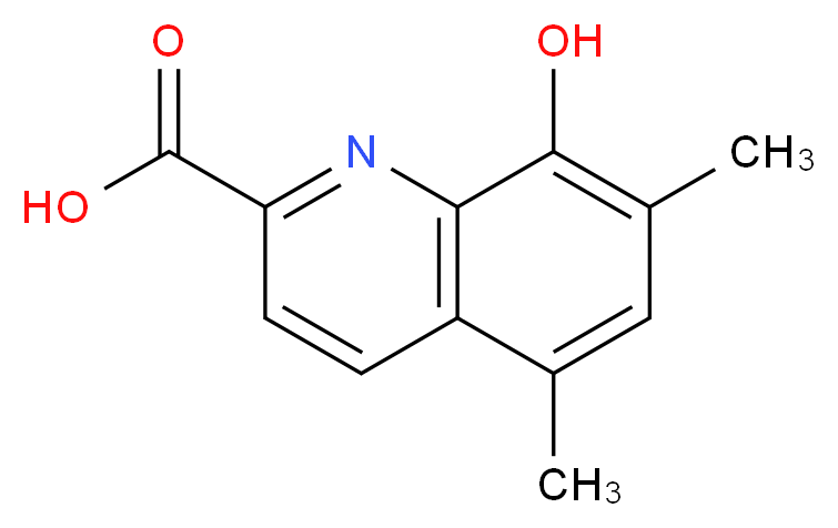 8-hydroxy-5,7-dimethylquinoline-2-carboxylic acid_分子结构_CAS_66556-23-8