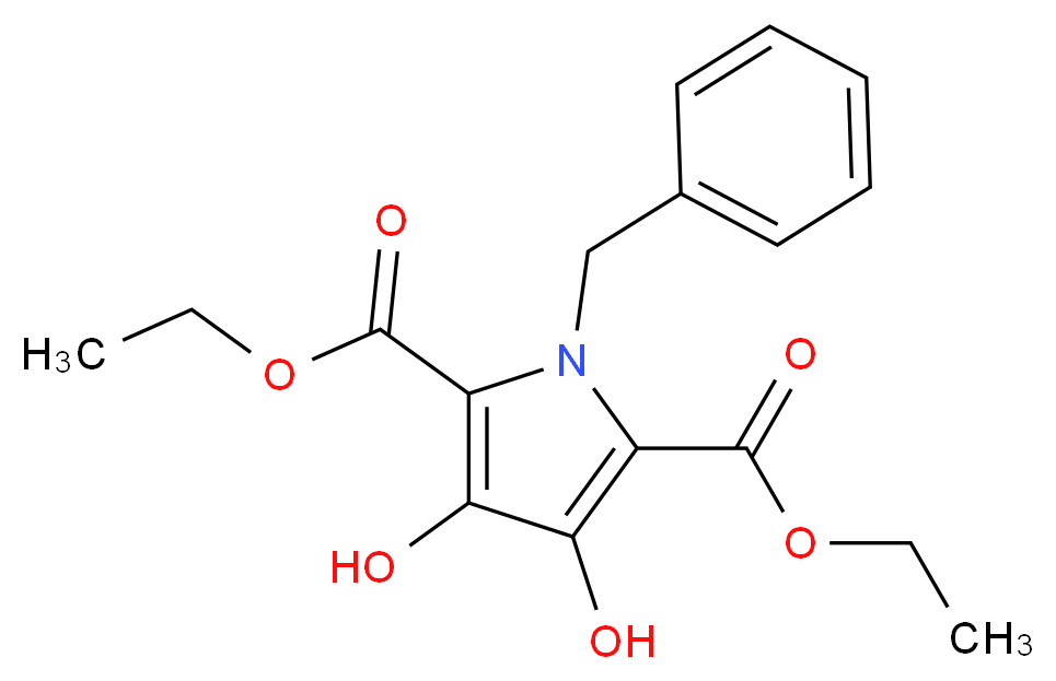 1-苄基-3,4-二羟基-1H-吡咯-2,5-二羧酸乙酯_分子结构_CAS_376395-32-3)