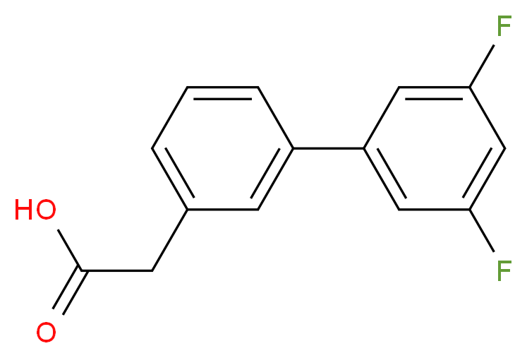 (3',5'-Difluoro-biphenyl-3-yl)-acetic acid_分子结构_CAS_866108-77-2)