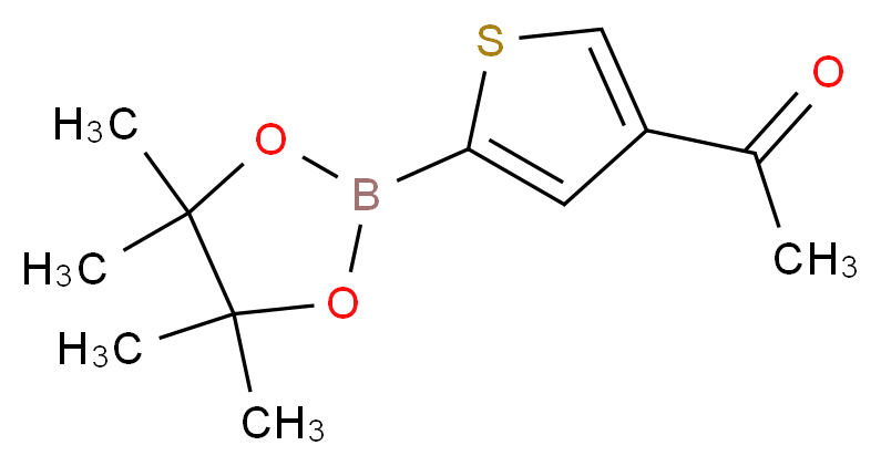 1-[5-(tetramethyl-1,3,2-dioxaborolan-2-yl)thiophen-3-yl]ethan-1-one_分子结构_CAS_1040281-85-3