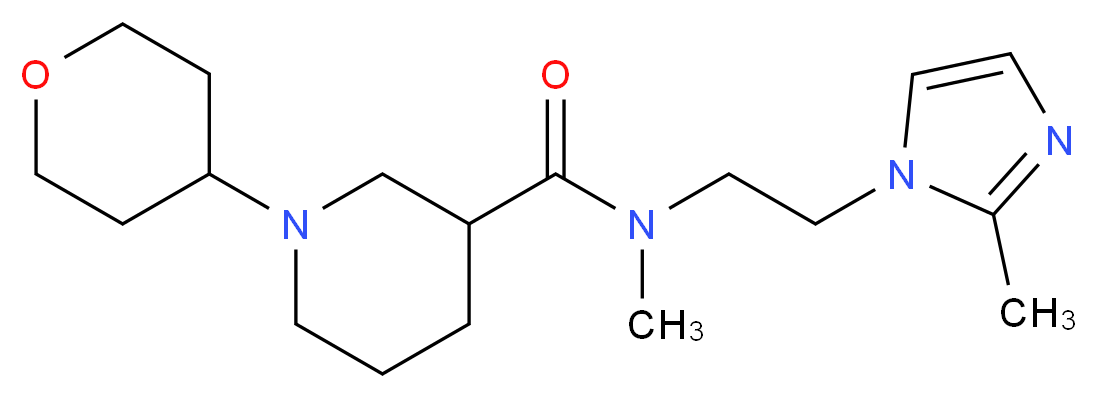 N-methyl-N-[2-(2-methyl-1H-imidazol-1-yl)ethyl]-1-(tetrahydro-2H-pyran-4-yl)-3-piperidinecarboxamide_分子结构_CAS_)