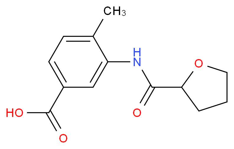 4-methyl-3-[(tetrahydro-2-furanylcarbonyl)amino]benzoic acid_分子结构_CAS_669704-14-7)