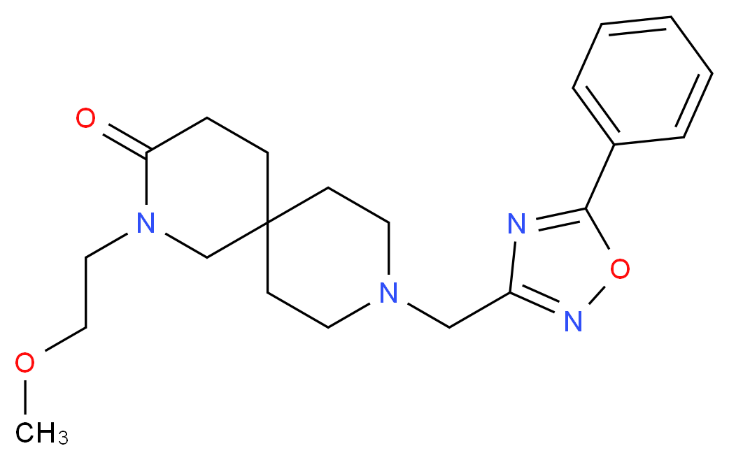 2-(2-methoxyethyl)-9-[(5-phenyl-1,2,4-oxadiazol-3-yl)methyl]-2,9-diazaspiro[5.5]undecan-3-one_分子结构_CAS_)