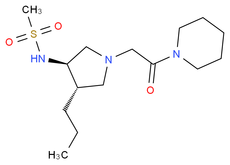 N-{(3R*,4S*)-1-[2-oxo-2-(1-piperidinyl)ethyl]-4-propyl-3-pyrrolidinyl}methanesulfonamide_分子结构_CAS_)
