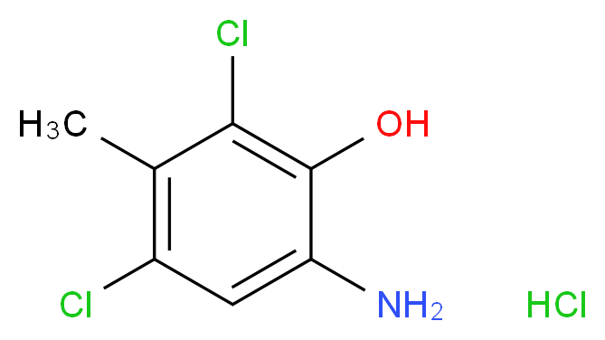 6-Amino-2,4-dichloro-3-methylphenol hydrochloride_分子结构_CAS_39549-31-0)