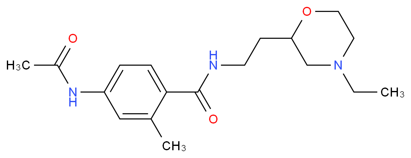 4-(acetylamino)-N-[2-(4-ethylmorpholin-2-yl)ethyl]-2-methylbenzamide_分子结构_CAS_)