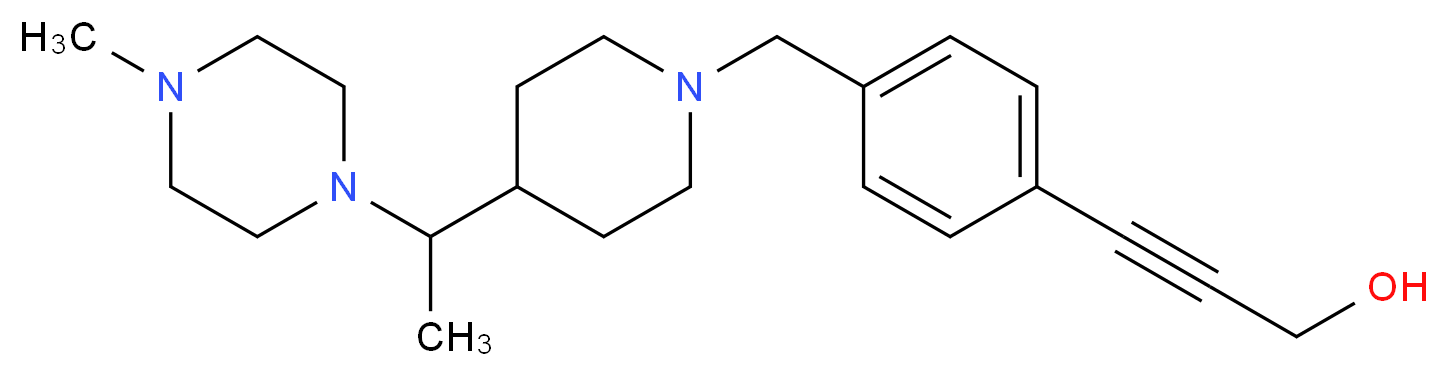 3-[4-({4-[1-(4-methylpiperazin-1-yl)ethyl]piperidin-1-yl}methyl)phenyl]prop-2-yn-1-ol_分子结构_CAS_)