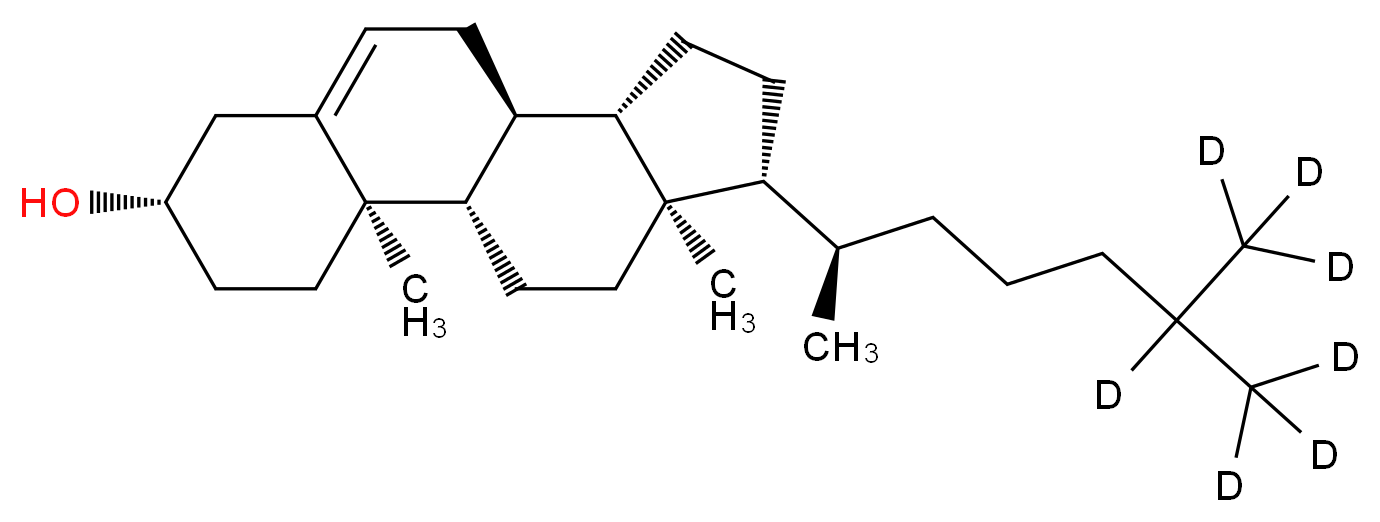 (1S,2R,5S,10S,11S,14R,15R)-2,15-dimethyl-14-[(2R)-6-(<sup>2</sup>H<sub>3</sub>)methyl(6,7,7,7-<sup>2</sup>H<sub>4</sub>)heptan-2-yl]tetracyclo[8.7.0.0<sup>2</sup>,<sup>7</sup>.0<sup>1</sup><sup>1</sup>,<sup>1</sup><sup>5</sup>]heptadec-7-en-5-ol_分子结构_CAS_83199-47-7