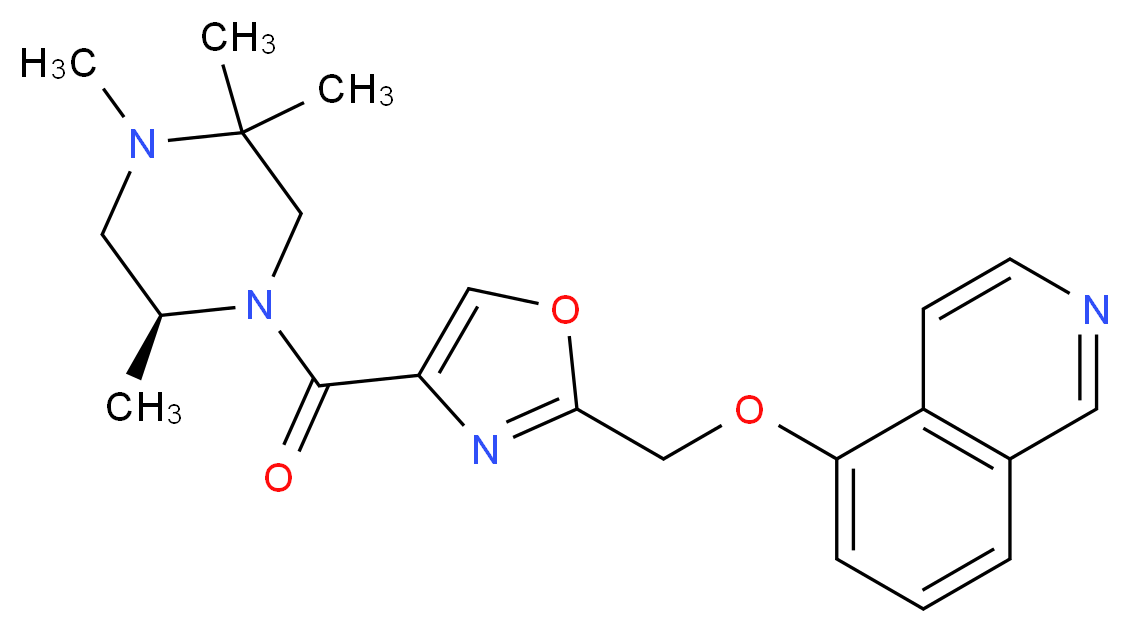 5-[(4-{[(2S)-2,4,5,5-tetramethylpiperazin-1-yl]carbonyl}-1,3-oxazol-2-yl)methoxy]isoquinoline_分子结构_CAS_)