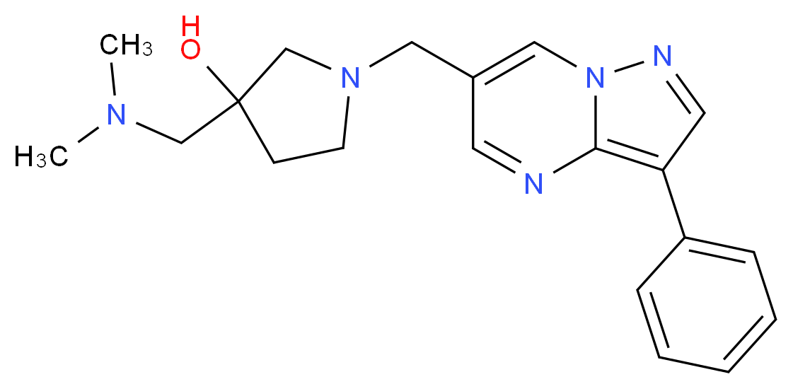 3-[(dimethylamino)methyl]-1-[(3-phenylpyrazolo[1,5-a]pyrimidin-6-yl)methyl]-3-pyrrolidinol_分子结构_CAS_)