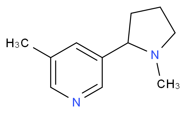 3-methyl-5-(1-methylpyrrolidin-2-yl)pyridine_分子结构_CAS_82111-06-6