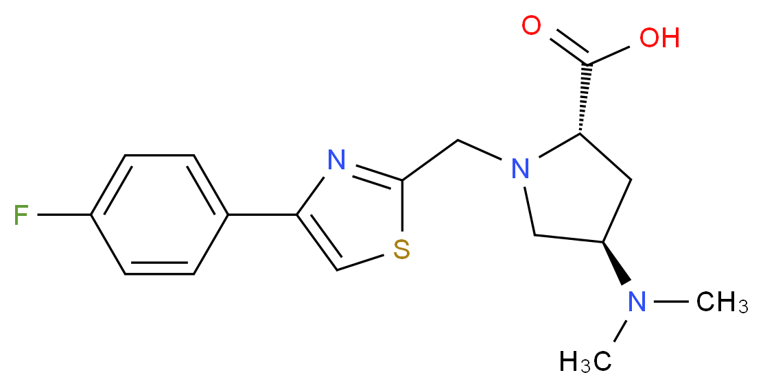 (4R)-4-(dimethylamino)-1-{[4-(4-fluorophenyl)-1,3-thiazol-2-yl]methyl}-L-proline_分子结构_CAS_)