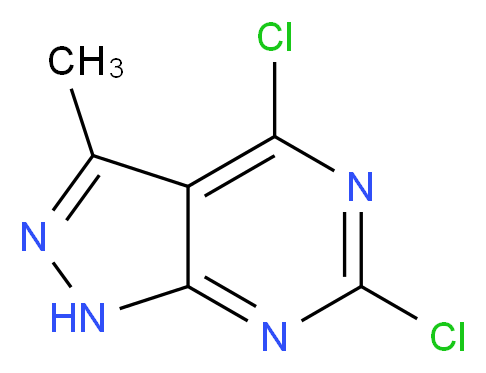 4,6-dichloro-3-methyl-1H-pyrazolo[3,4-d]pyrimidine_分子结构_CAS_1211522-68-7