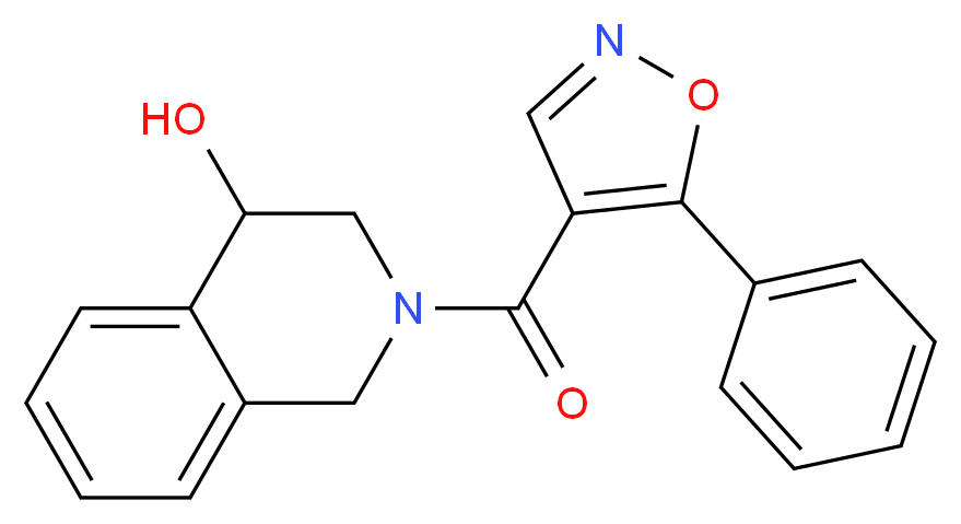 2-[(5-phenylisoxazol-4-yl)carbonyl]-1,2,3,4-tetrahydroisoquinolin-4-ol_分子结构_CAS_)