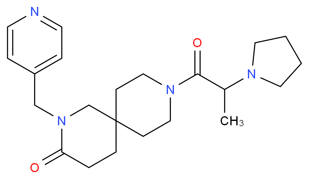 2-(pyridin-4-ylmethyl)-9-(2-pyrrolidin-1-ylpropanoyl)-2,9-diazaspiro[5.5]undecan-3-one_分子结构_CAS_)