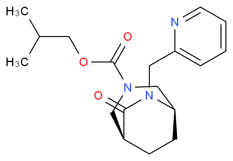 isobutyl (1S*,5R*)-7-oxo-6-(2-pyridinylmethyl)-3,6-diazabicyclo[3.2.2]nonane-3-carboxylate_分子结构_CAS_)