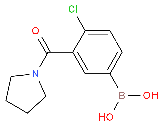 (4-Chloro-3-(pyrrolidine-1-carbonyl)phenyl)boronic acid_分子结构_CAS_871332-75-1)
