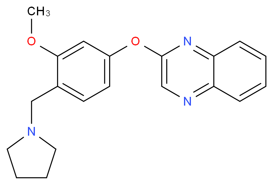 2-[3-methoxy-4-(pyrrolidin-1-ylmethyl)phenoxy]quinoxaline_分子结构_CAS_)