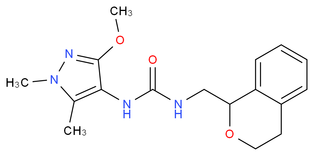 N-(3,4-dihydro-1H-2-benzopyran-1-ylmethyl)-N'-(3-methoxy-1,5-dimethyl-1H-pyrazol-4-yl)urea_分子结构_CAS_)