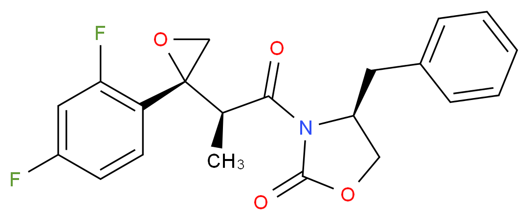 (4S)-4-benzyl-3-[(2S)-2-[(2R)-2-(2,4-difluorophenyl)oxiran-2-yl]propanoyl]-1,3-oxazolidin-2-one_分子结构_CAS_166948-47-6