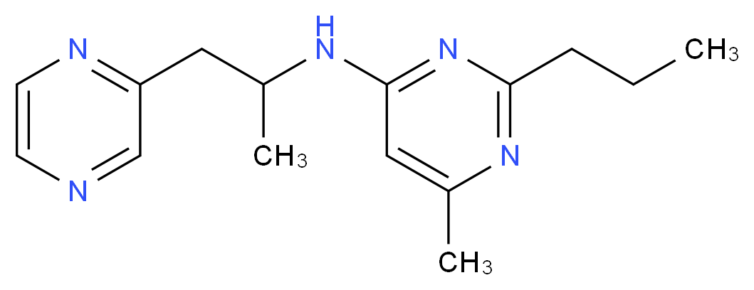 6-methyl-N-(1-methyl-2-pyrazin-2-ylethyl)-2-propylpyrimidin-4-amine_分子结构_CAS_)