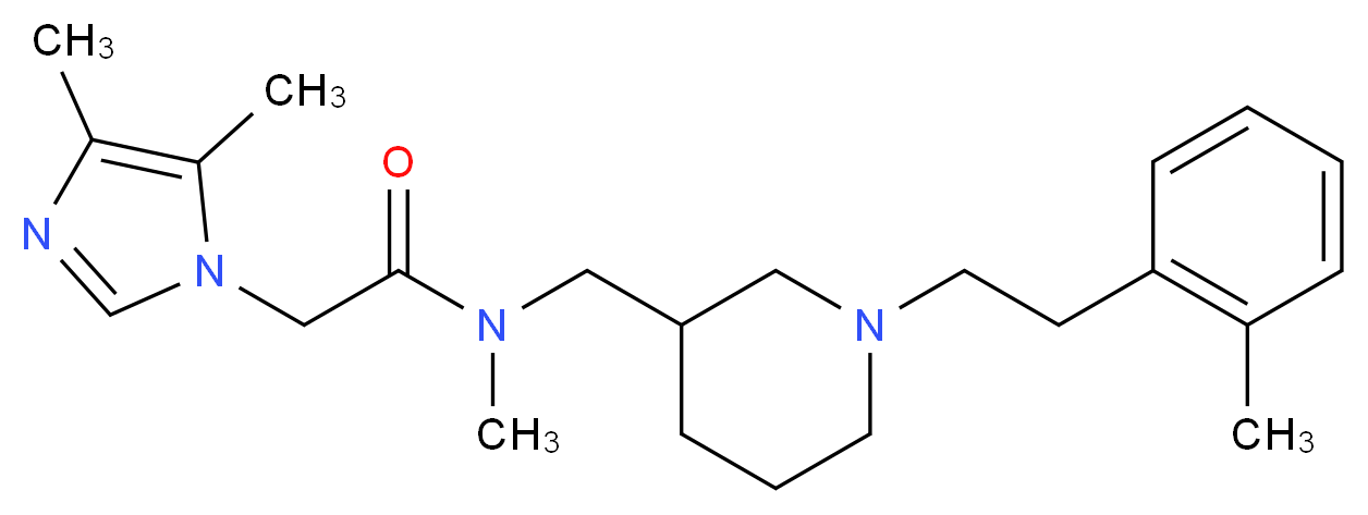 2-(4,5-dimethyl-1H-imidazol-1-yl)-N-methyl-N-({1-[2-(2-methylphenyl)ethyl]piperidin-3-yl}methyl)acetamide_分子结构_CAS_)