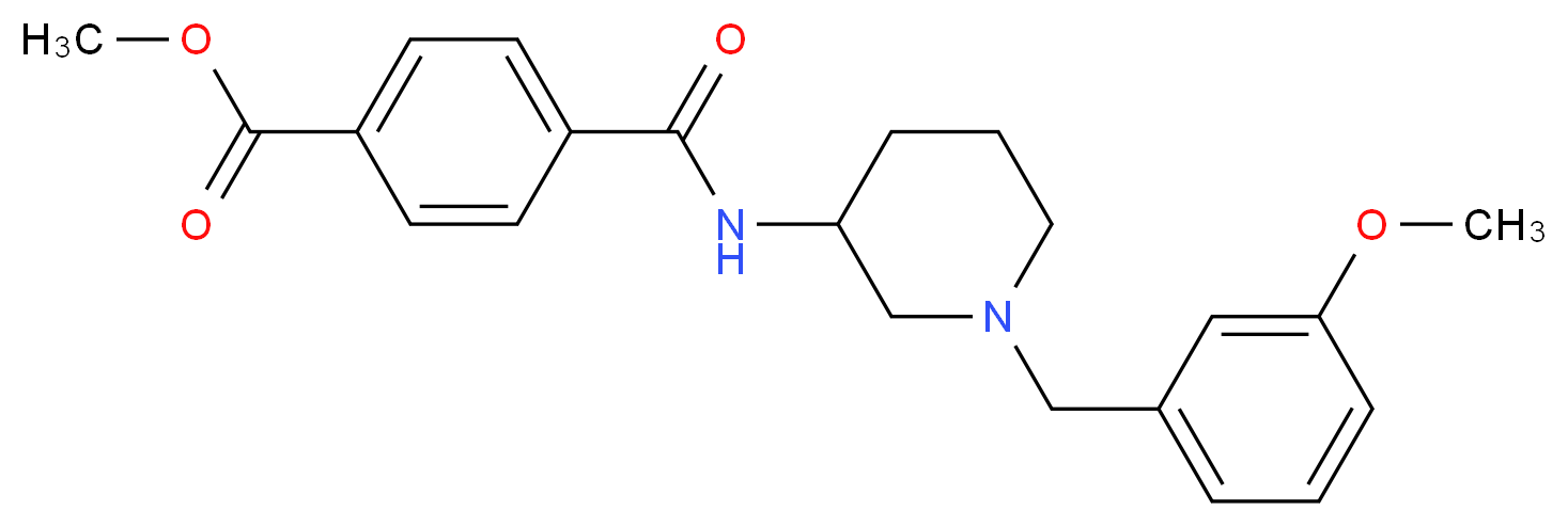 methyl 4-({[1-(3-methoxybenzyl)-3-piperidinyl]amino}carbonyl)benzoate_分子结构_CAS_)