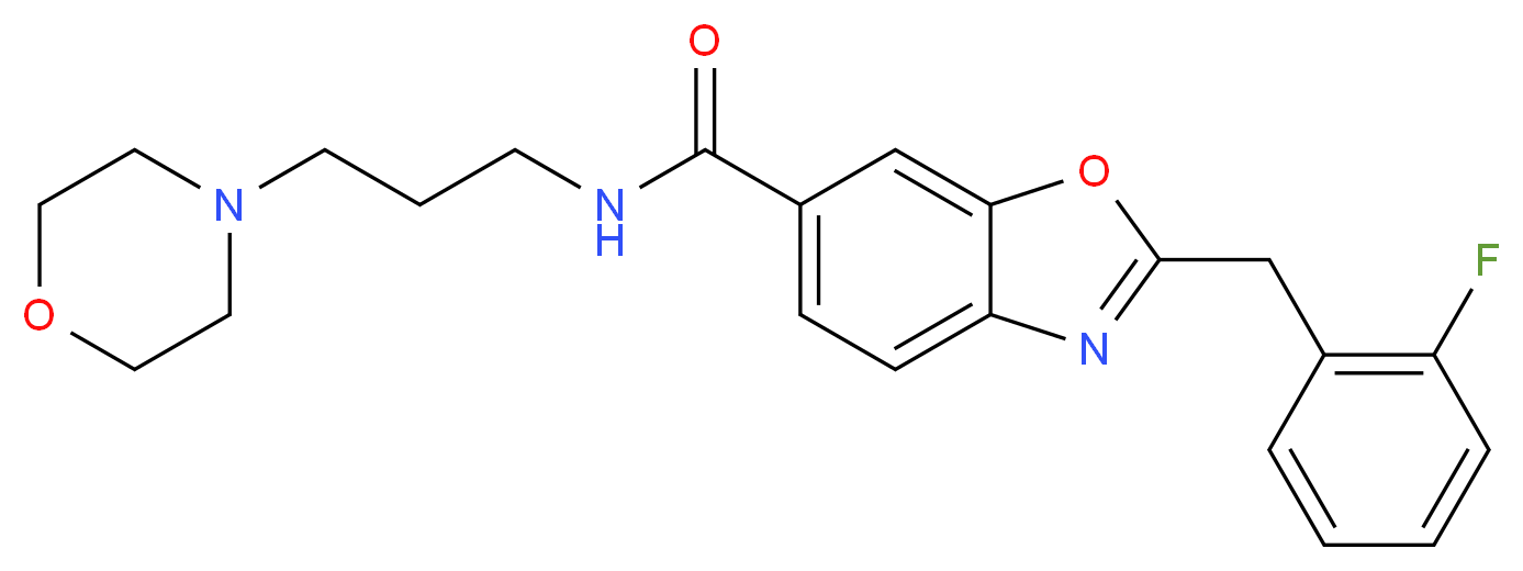 2-(2-fluorobenzyl)-N-[3-(4-morpholinyl)propyl]-1,3-benzoxazole-6-carboxamide_分子结构_CAS_)