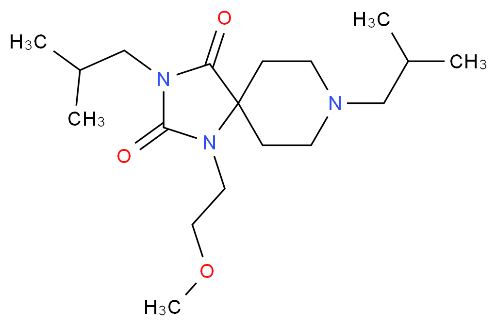 3,8-diisobutyl-1-(2-methoxyethyl)-1,3,8-triazaspiro[4.5]decane-2,4-dione_分子结构_CAS_)