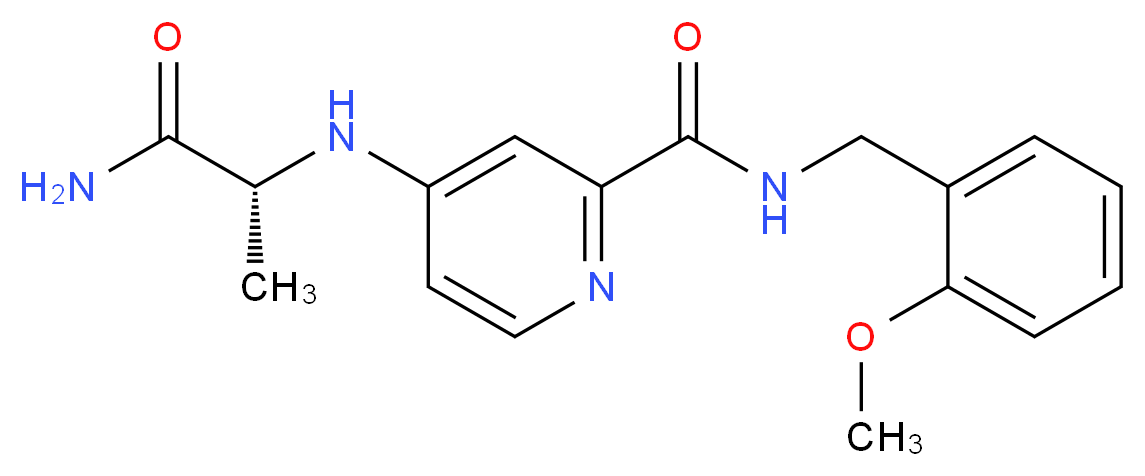 4-{[(1R)-2-amino-1-methyl-2-oxoethyl]amino}-N-(2-methoxybenzyl)-2-pyridinecarboxamide (non-preferred name)_分子结构_CAS_)