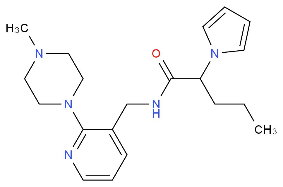 N-{[2-(4-methylpiperazin-1-yl)pyridin-3-yl]methyl}-2-(1H-pyrrol-1-yl)pentanamide_分子结构_CAS_)