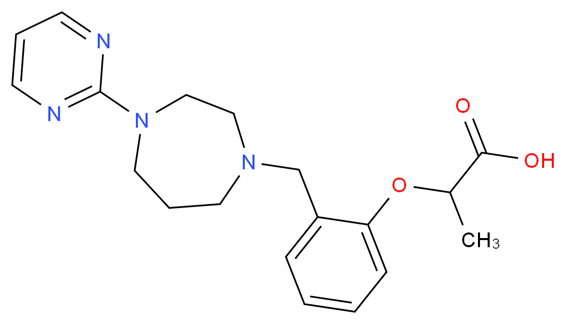 2-{2-[(4-pyrimidin-2-yl-1,4-diazepan-1-yl)methyl]phenoxy}propanoic acid_分子结构_CAS_)